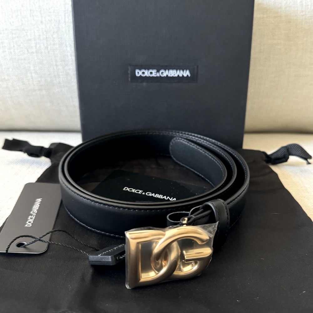 Dolce & Gabbana Black Leather Belt size 85. NIB.!